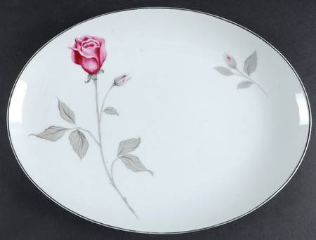 Treasure (Pink Roses) 12" Oval Serving Platter