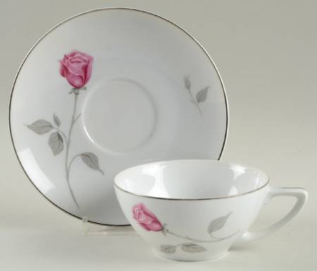 Treasure (Pink Roses) Flat Cup & Saucer Set