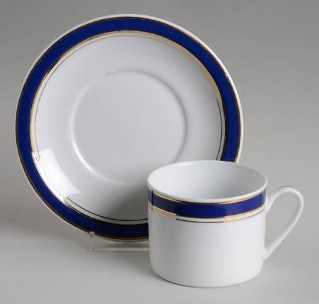 Prestige Blue Flat Cup & Saucer Set