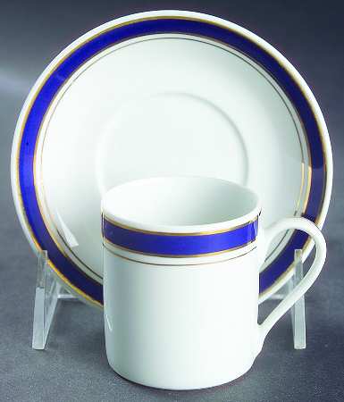 Prestige Blue Flat Demitasse Cup & Saucer Set