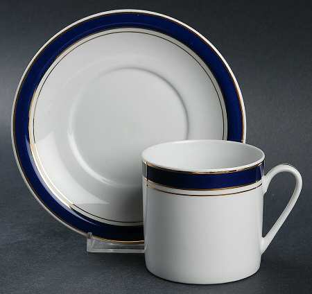 Prestige Blue Flat Cup & Saucer Set