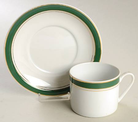 Prestige Green Flat Cup & Saucer Set