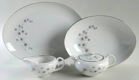 Platinum Star Burst 5 Piece Hostess Set
