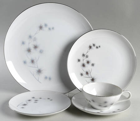 Platinum Star Burst 5 Piece Place Setting