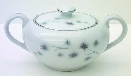 Platinum Star Burst Sugar Bowl & Lid