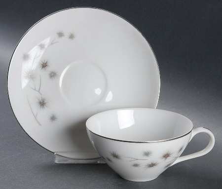 Platinum Star Burst Flat Cup & Saucer Set