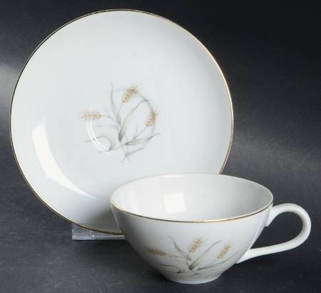 Spring Wheat Flat Cup & Saucer Set