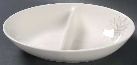 Pink Fancy 9" Oval Divided Vegetable Bowl