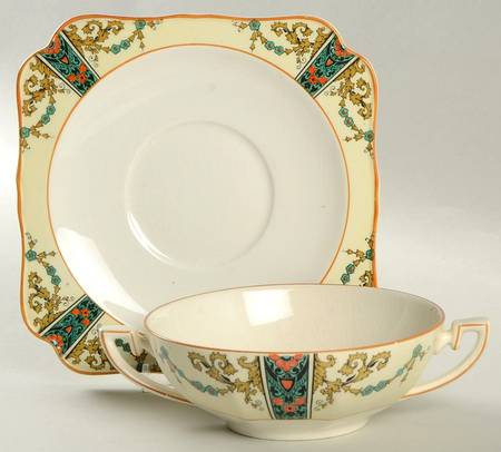1491 Flat Cream Soup Bowl & Saucer Set