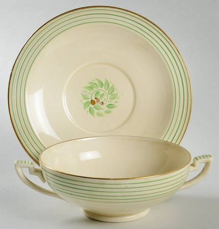 3154 Footed Cream Soup Bowl & Saucer Set