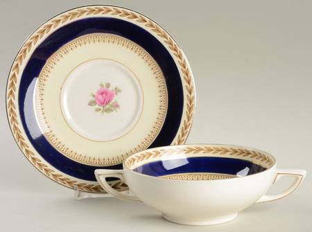 5478 Footed Cream Soup Bowl & Saucer Set
