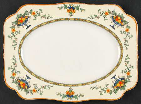 A1476 (Round, Scalloped) 10" Oval Serving Platter