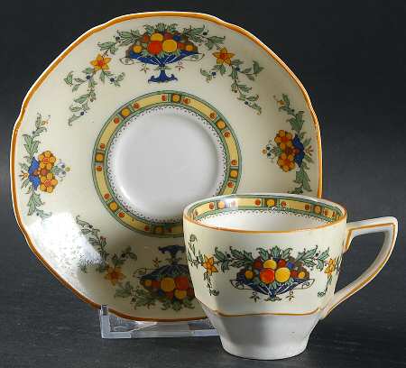 A1476 (Round, Scalloped) Flat Demitasse Cup & Saucer Set