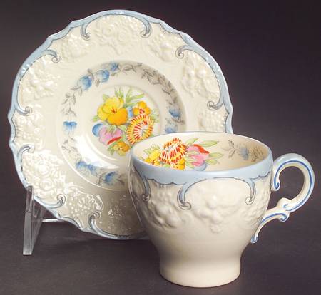 A2913 Flat Demitasse Cup & Saucer Set by Crown Ducal