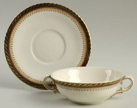 Athena Flat Cream Soup Bowl & Saucer Set