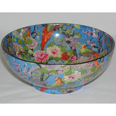 Blue Chintz (Black Trim) Coupe Cereal Bowl