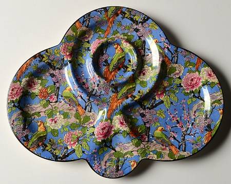 Blue Chintz (Black Trim) Snack Plate for Tea & Toast Set
