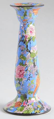 Blue Chintz (Black Trim) 6" Candlestick