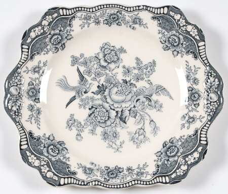 Bristol Dove Grey Square Handled Cake Plate
