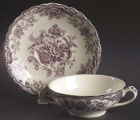 Bristol Mulberry Flat Cream Soup Bowl & Saucer Set