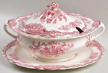 Bristol Pink (Cream) Tureen & Lid w/Underplate