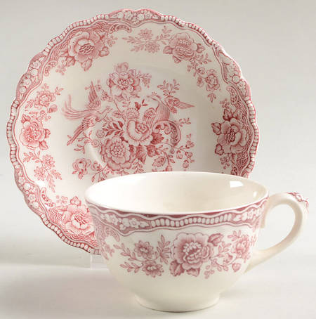 Bristol Pink (Cream) Flat Cup & Saucer Set
