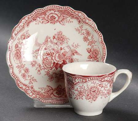 Bristol Pink (Cream) Footed Demitasse Cup & Saucer Set