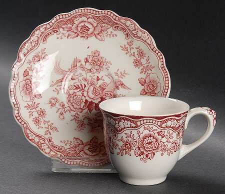 Bristol Pink (Cream) Flat Demitasse Cup & Saucer Set