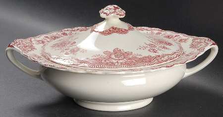 Bristol Pink (Cream) Round Covered Vegetable
