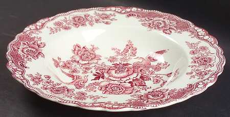 Bristol Pink (Cream) Rim Soup Bowl