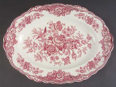 Bristol Pink (Cream) 16" Oval Serving Platter