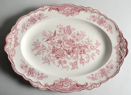 Bristol Pink (Cream) 18" Oval Serving Platter