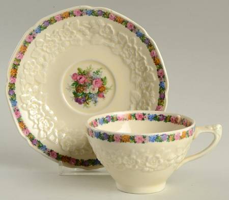 Charm Flat Cup & Saucer Set by Crown Ducal