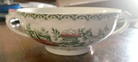 Chinese Garden Footed Cream Soup Bowl