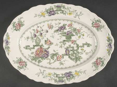 Chinese Garden 14" Oval Serving Platter