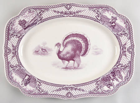 Colonial Times Mulberry (Scalloped) 20" Oval Serving Platter