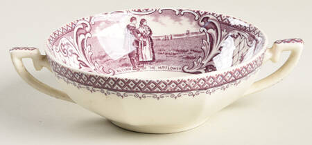 Colonial Times Mulberry (Scalloped) Flat Cream Soup Bowl