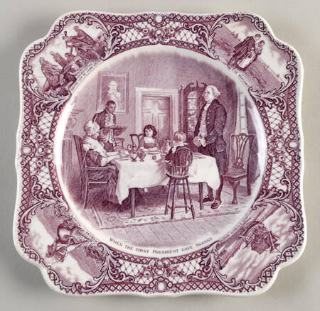 Colonial Times Mulberry (Scalloped) Square Luncheon Plate