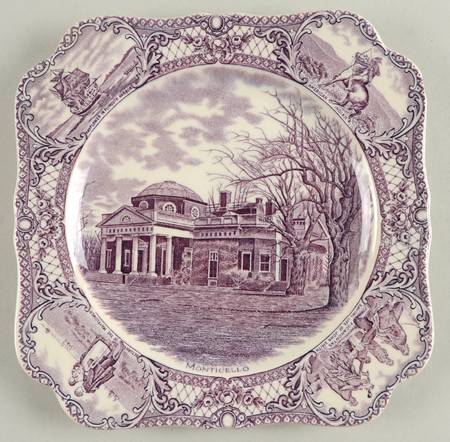 Colonial Times Mulberry (Scalloped) Square Luncheon Plate