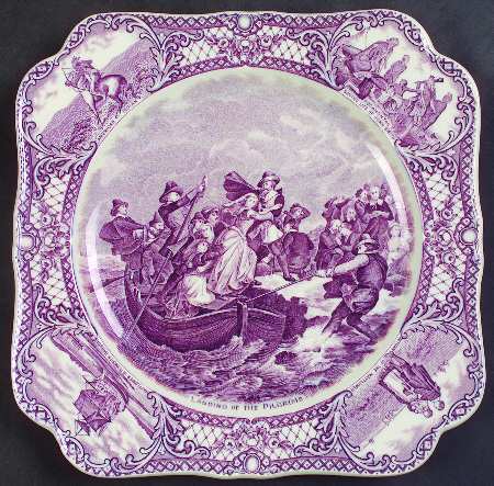 Colonial Times Mulberry (Scalloped) Square Luncheon Plate