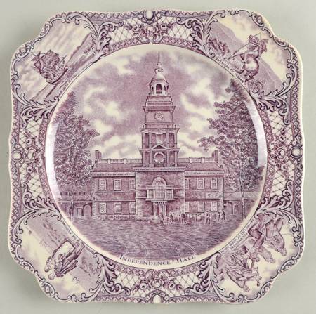 Colonial Times Mulberry (Scalloped) Square Luncheon Plate