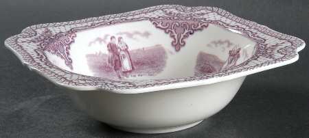 Colonial Times Mulberry (Scalloped) 8" Round Vegetable Bowl