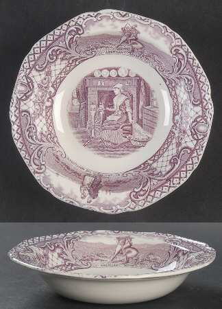Colonial Times Mulberry (Scalloped) Rim Fruit/Dessert (Sauce) Bowl