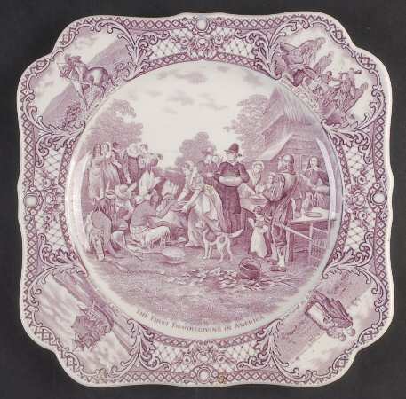 Colonial Times Mulberry (Scalloped) Square Luncheon Plate