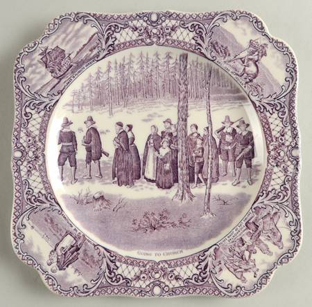 Colonial Times Mulberry (Scalloped) Square Luncheon Plate