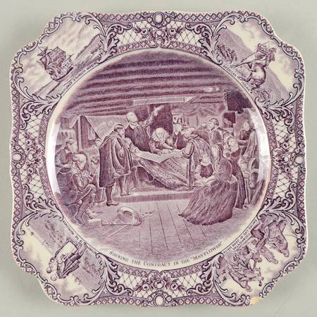 Colonial Times Mulberry (Scalloped) Square Luncheon Plate