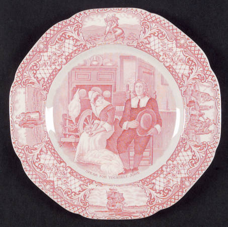 Colonial Times Pink (Scalloped) Salad Plate