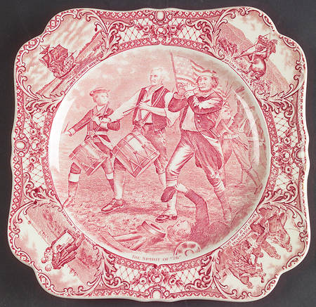 Colonial Times Pink (Scalloped) Square Luncheon Plate