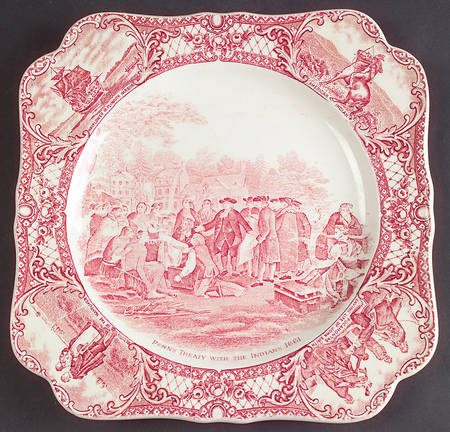 Colonial Times Pink (Scalloped) Square Luncheon Plate