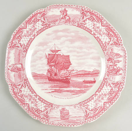Colonial Times Pink (Scalloped) Dinner Plate
